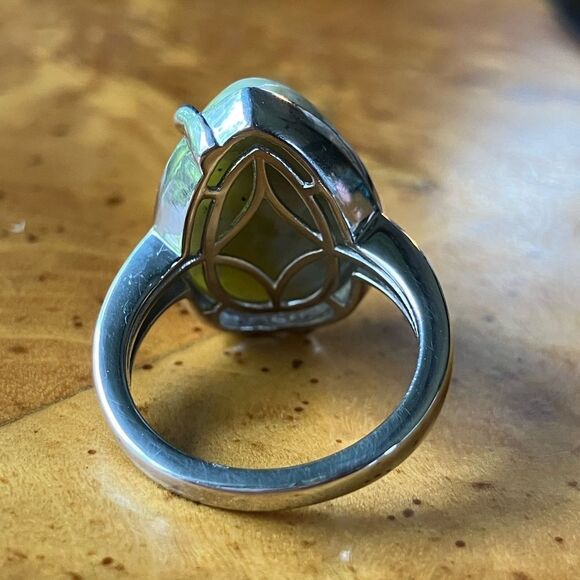 Natural Connemara Marble Sterling Silver Claddagh Ring Size 6 - Picture 5 of 9